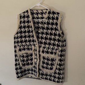 Vests Women Plaid Design Tassel, Retro Pockets Chic Korean Style